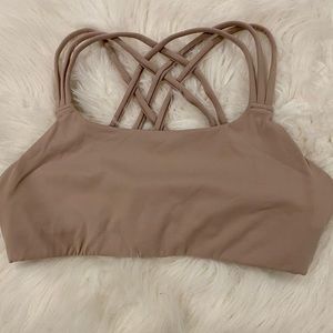 Athleta - Sports Bra - S - Nude - Crisscross